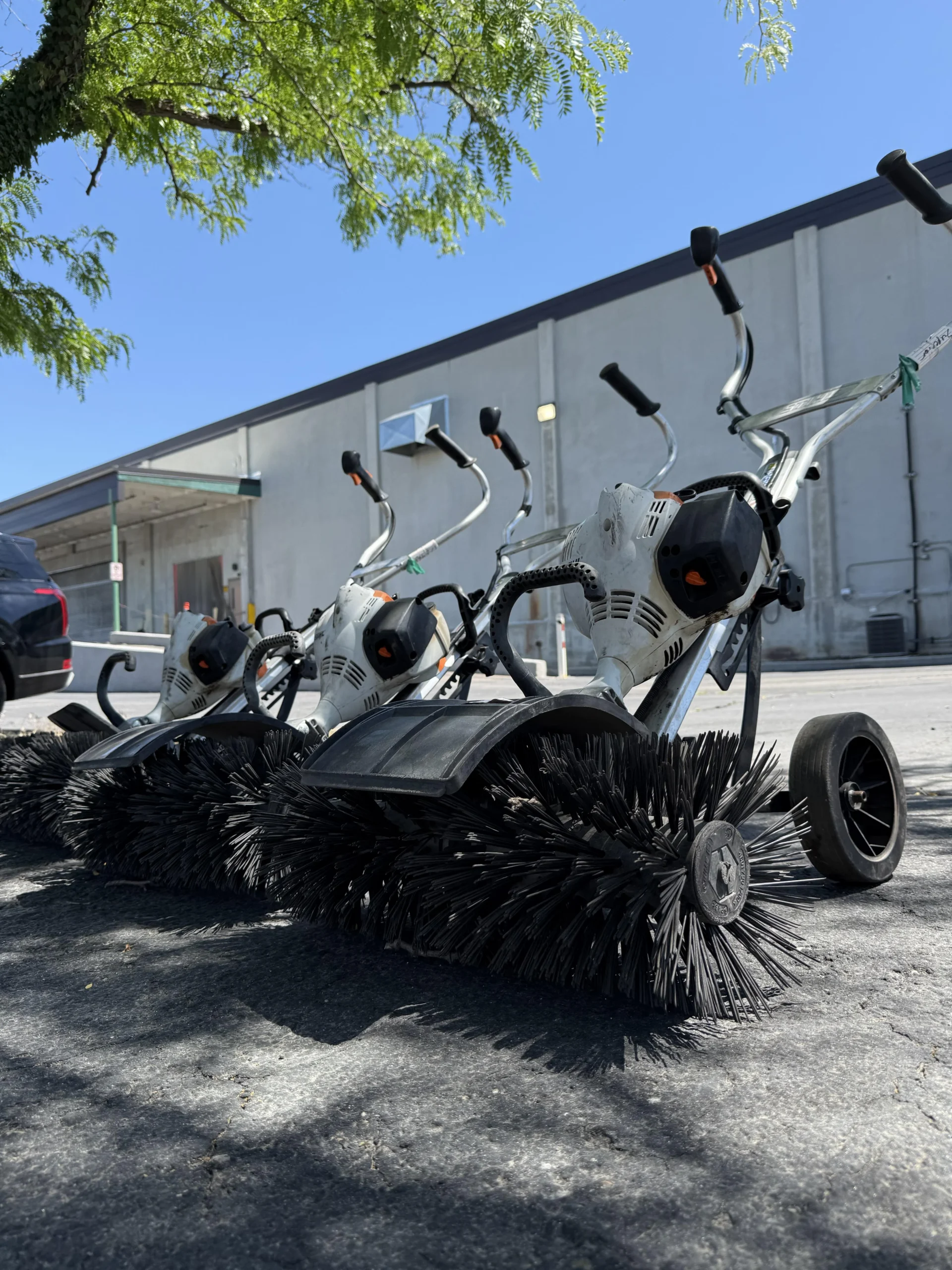 Professional Power Broom Equipment for Asphalt Surface Preparation