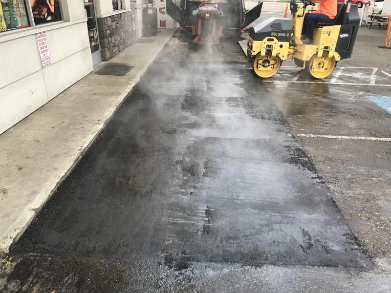 Professional Steam Compaction for Asphalt Patching