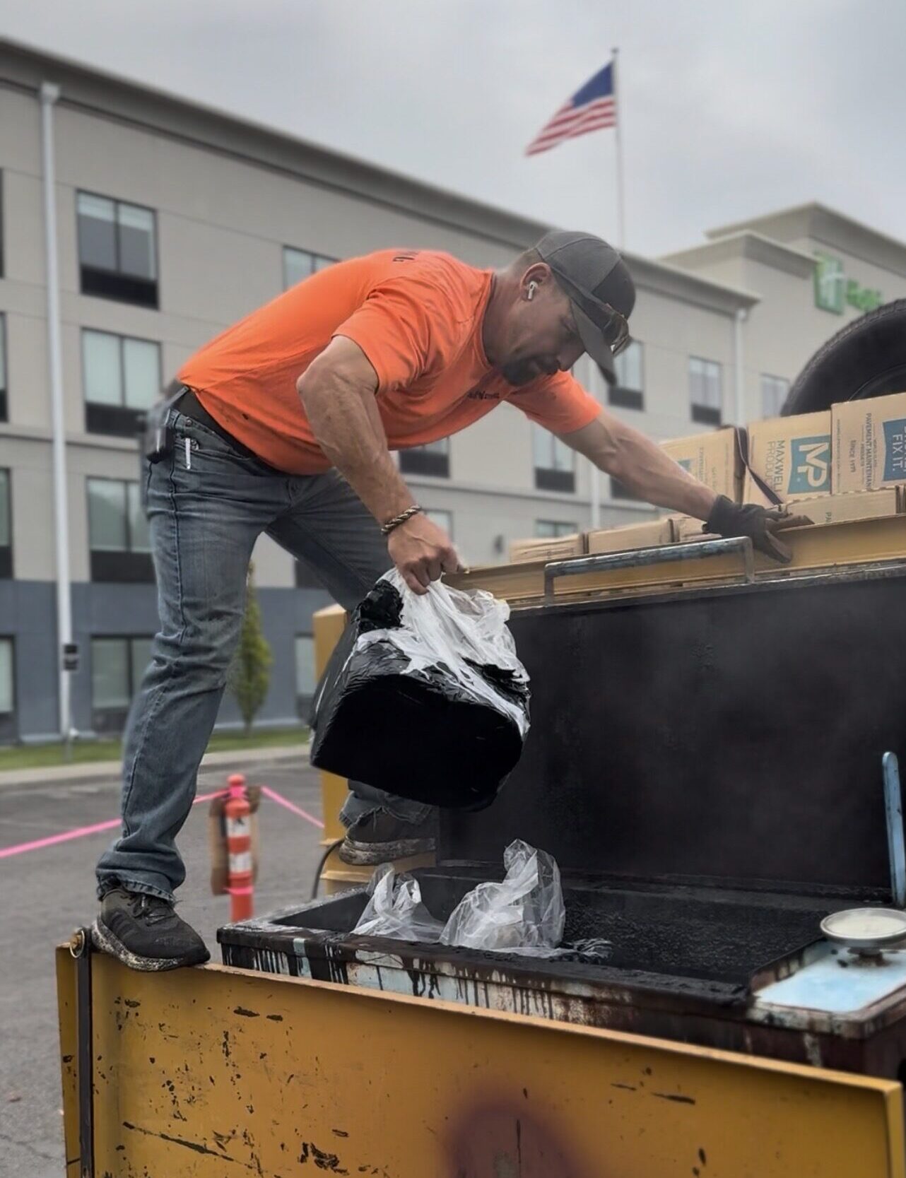 Loading Maxwell Products Crack Sealant for Professional Pavement Repair