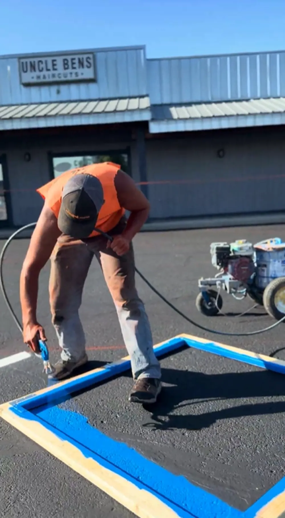 ADA Handicap Stall Painting in Boise, Idaho – Superior Striping