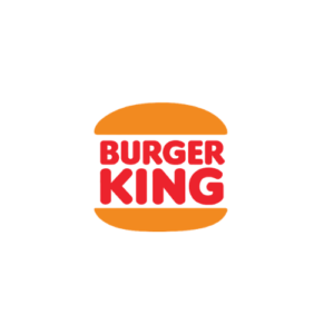 Burger King classic logo with red bold text between two orange burger bun halves