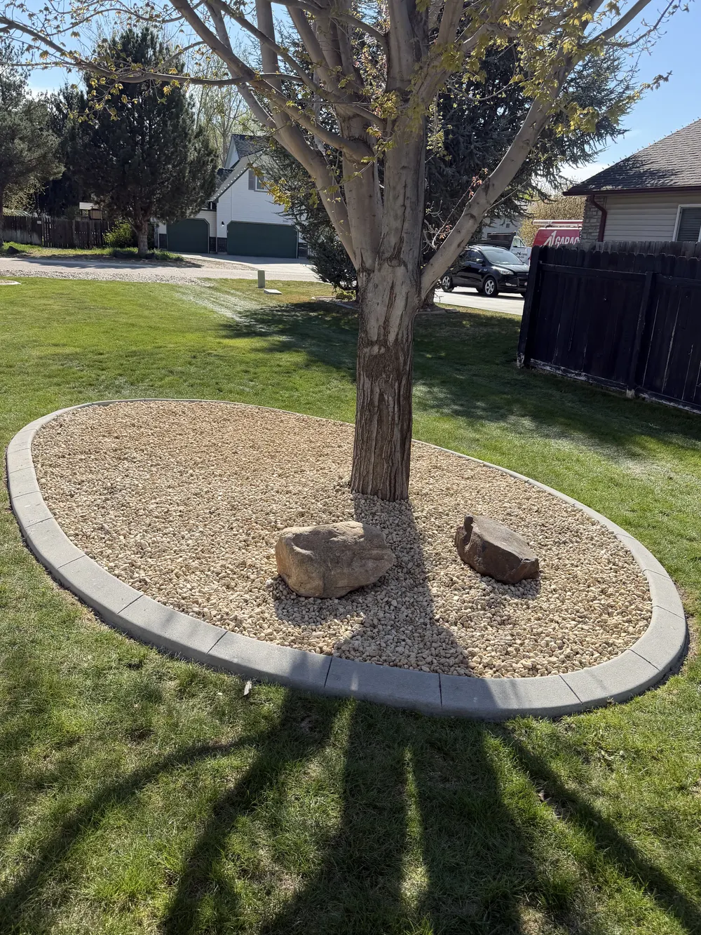 Superior Striping Decorative Rock Tree Island Nampa,Idaho