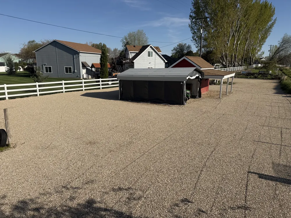 Gravel Carport Foundation and Parking Area in Meridian by Superior Striping