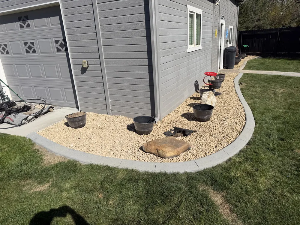 Superior Striping Side Yard Landscaping and Rock Installation